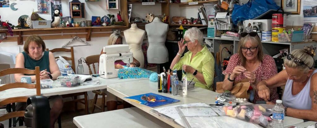 Photo of the ladies in the craft room