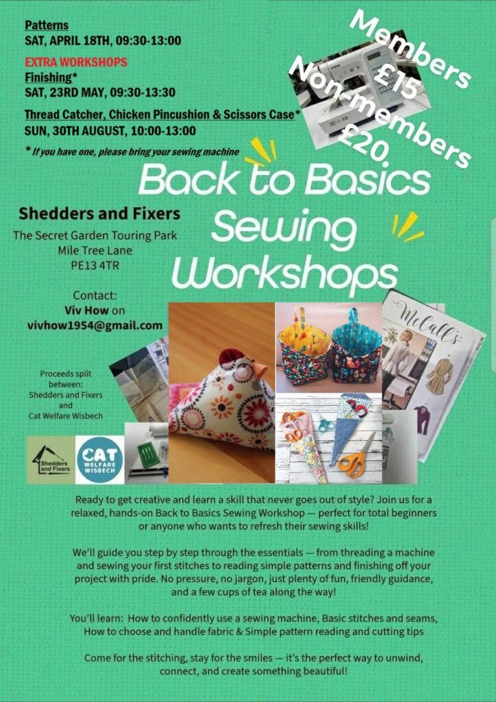 Poster: Ready to get creative and learn a new skill that never goes out of style? Join us for a relaxed, hands-on, Back to Basics Sewing Workshop. Perfect for total beginners or anyone who wants to refresh their sewing skills. We'll be making a Thread Catcher, a Chicken-shaped Pin Cushion and a Scissors' Case that will safely hold up to 3-pairs of scissors. Come for the stitching, stay for the smiles. The perfect way to connect and create something beautiful!