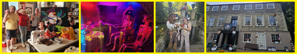 Photos: (Left to Right) Making some last minute chickens at Shedders. The Pirate Skeleton-Crew try to capture the treasure in the castle dungeon. 'Jack Sparrow' and our Wisbech Yarnbomber, Sarah JP, take care of the chickens. The Wisbech Castle is overrun with the chicken army, overseen by their very own 'Wing Commander'