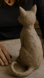 The cat takes shape